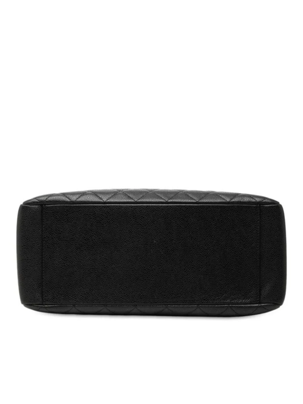 Chanel Quilted CC Logo Tote Black Caviar Leather